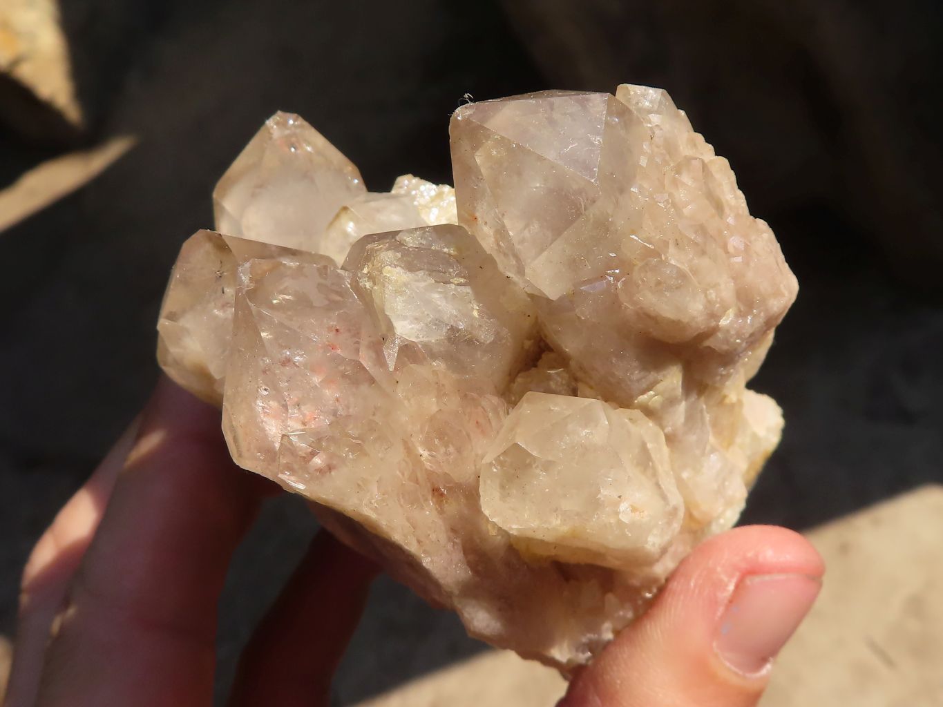 Natural Cascading Smokey Quartz Clusters x 3 From Luena, Congo - Toprock Gemstones and Minerals 