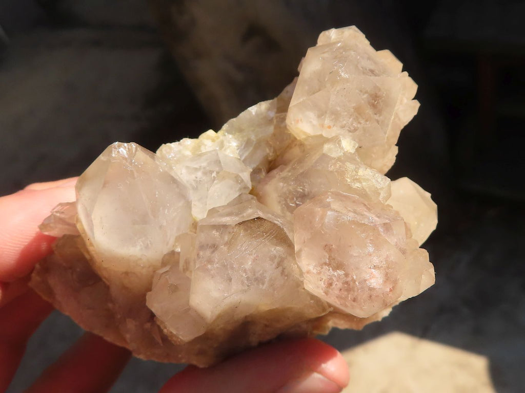 Natural Cascading Smokey Quartz Clusters x 3 From Luena, Congo - Toprock Gemstones and Minerals 