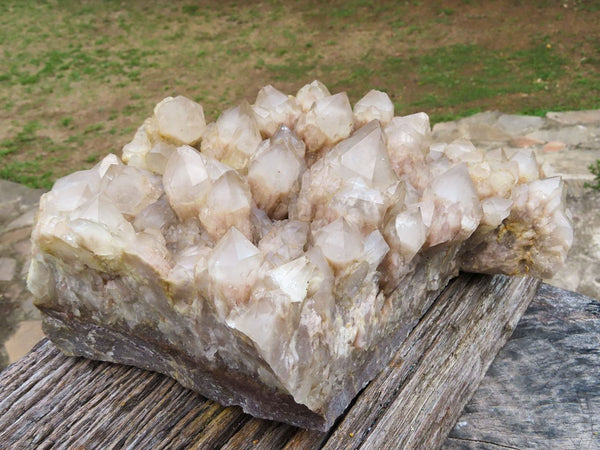 Natural XL White Phantom Cascading Smokey Quartz Crystal Cluster x 1 From Luena, Congo - TopRock