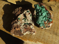 Natural Rare Ball Malachite On Drusy Quartz & Dolomite Specimens x 2 From Kambove, Congo - Toprock Gemstones and Minerals 