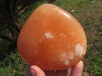 Polished Vibrant Orange Twist Calcite Standing Free Forms  x 3 From Madagascar - TopRock