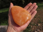 Polished Vibrant Orange Twist Calcite Standing Free Forms  x 3 From Madagascar - TopRock