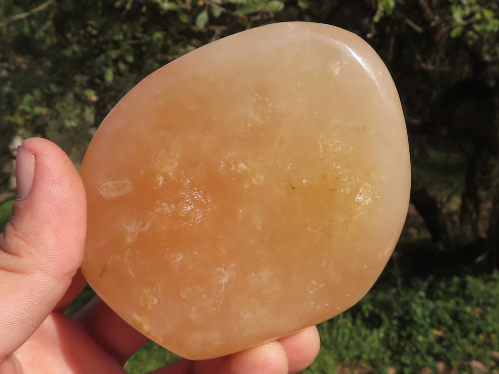 Polished Vibrant Orange Twist Calcite Standing Free Forms  x 3 From Madagascar - TopRock