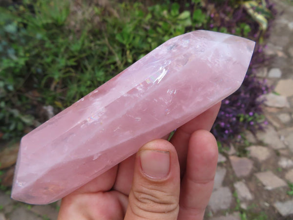 Polished Stunning Pink Rose Quartz Double Terminated Points x 6 From Madagascar - TopRock
