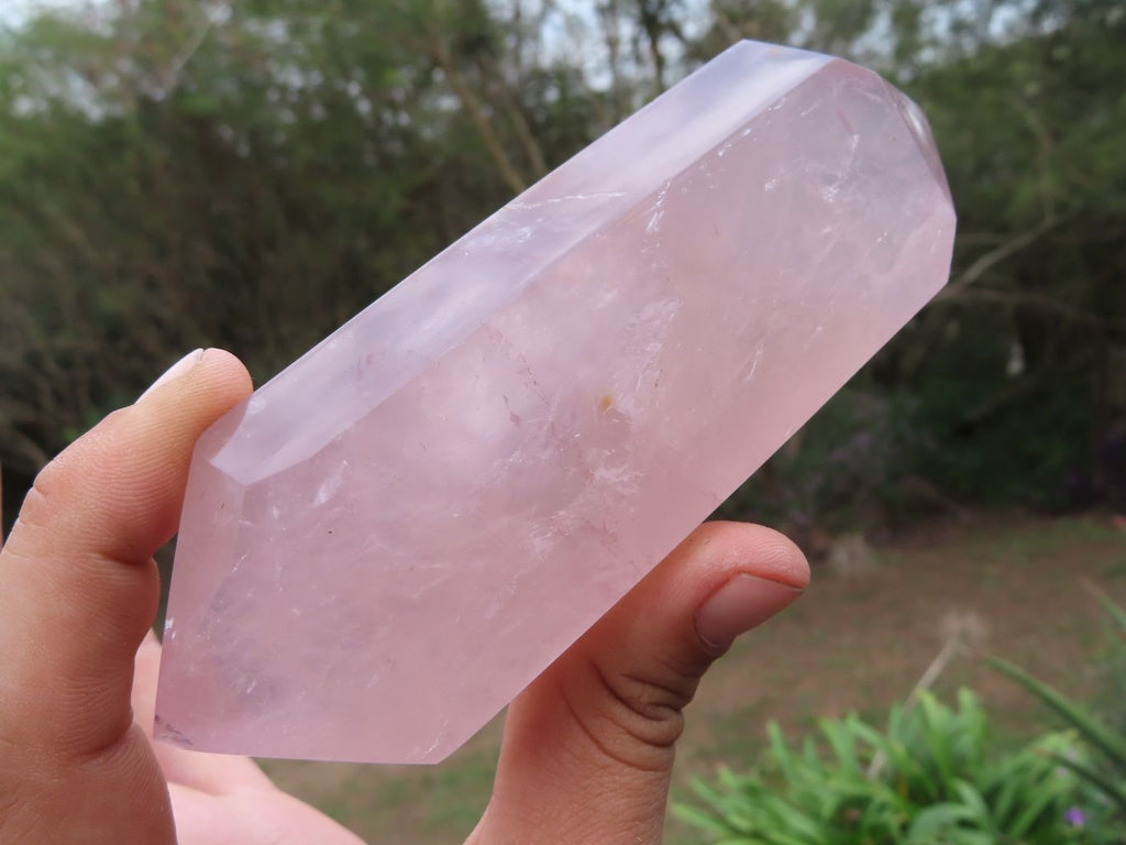 Polished Stunning Pink Rose Quartz Double Terminated Points x 6 From Madagascar - TopRock