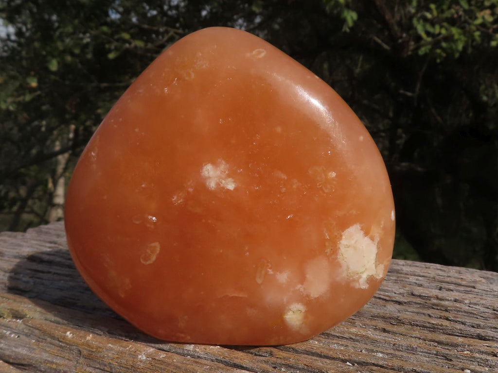 Polished Vibrant Orange Twist Calcite Standing Free Forms  x 3 From Madagascar - TopRock