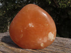 Polished Vibrant Orange Twist Calcite Standing Free Forms  x 3 From Madagascar - TopRock