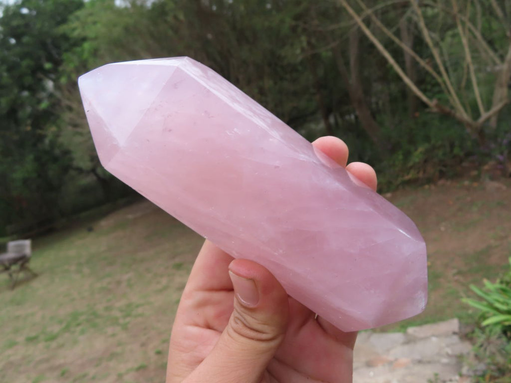 Polished Stunning Pink Rose Quartz Double Terminated Points x 6 From Madagascar - TopRock