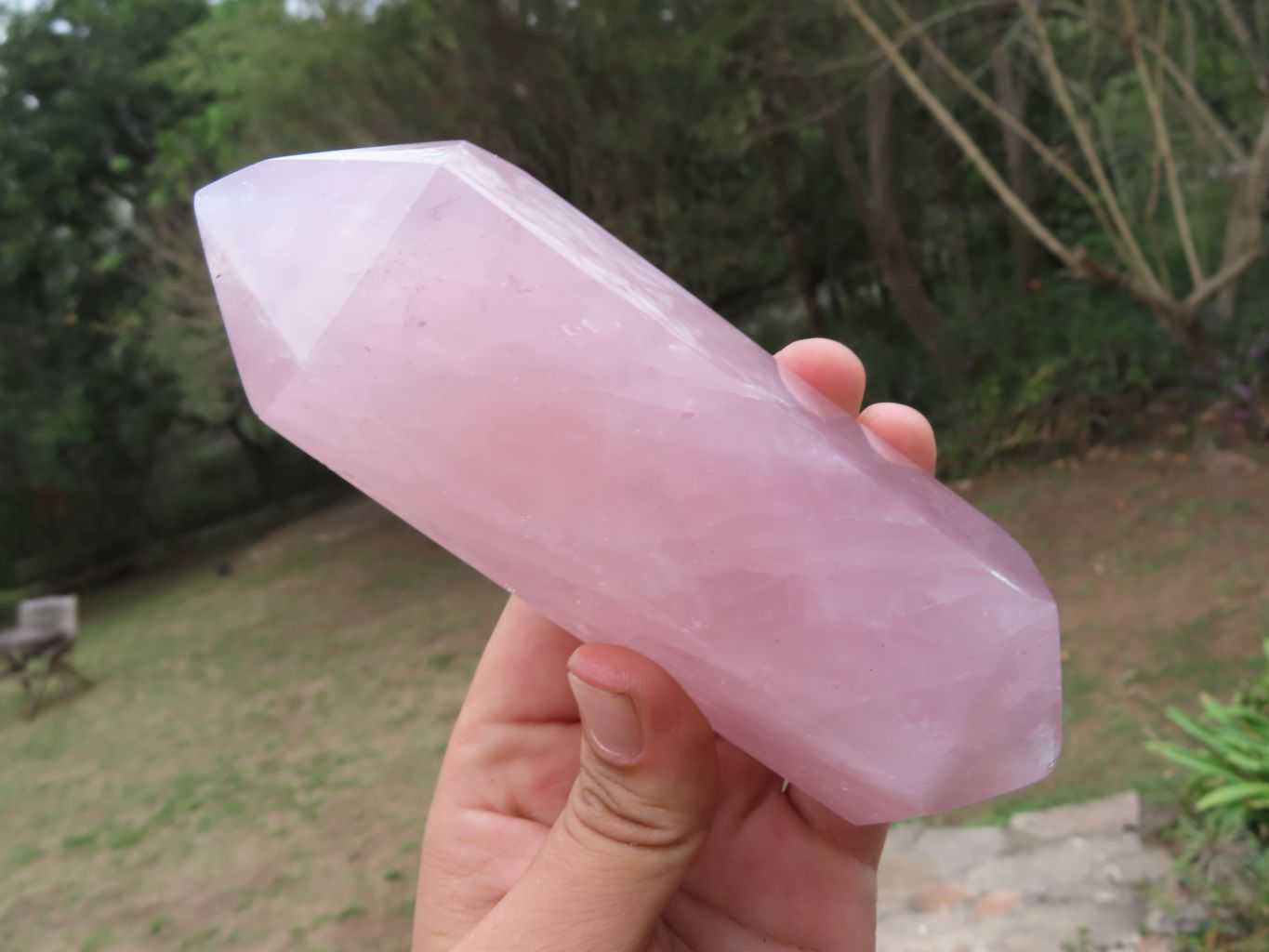 Polished Stunning Pink Rose Quartz Double Terminated Points x 6 From Madagascar - TopRock