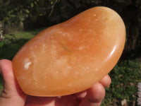 Polished Vibrant Orange Twist Calcite Standing Free Forms  x 3 From Madagascar - TopRock