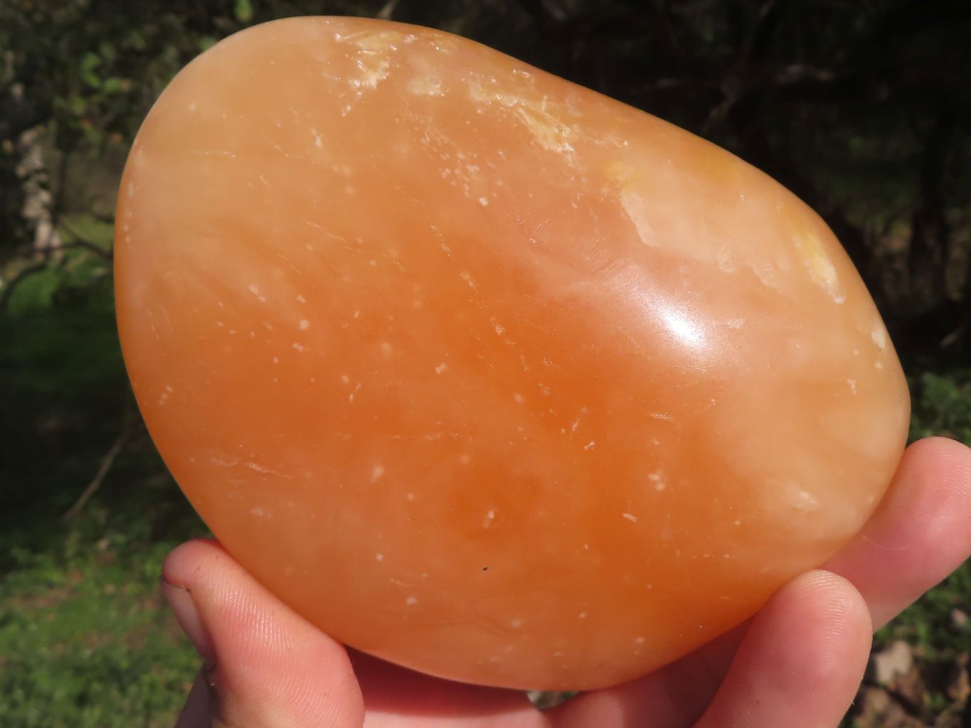 Polished Vibrant Orange Twist Calcite Standing Free Forms  x 3 From Madagascar - TopRock
