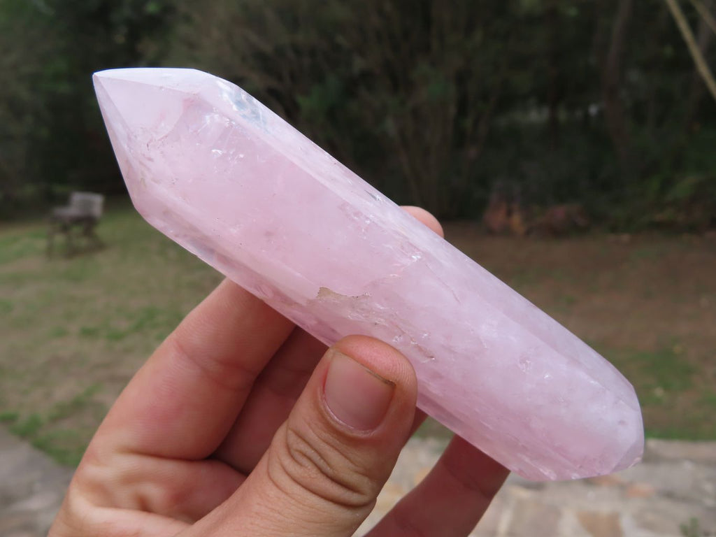 Polished Stunning Pink Rose Quartz Double Terminated Points x 6 From Madagascar - TopRock