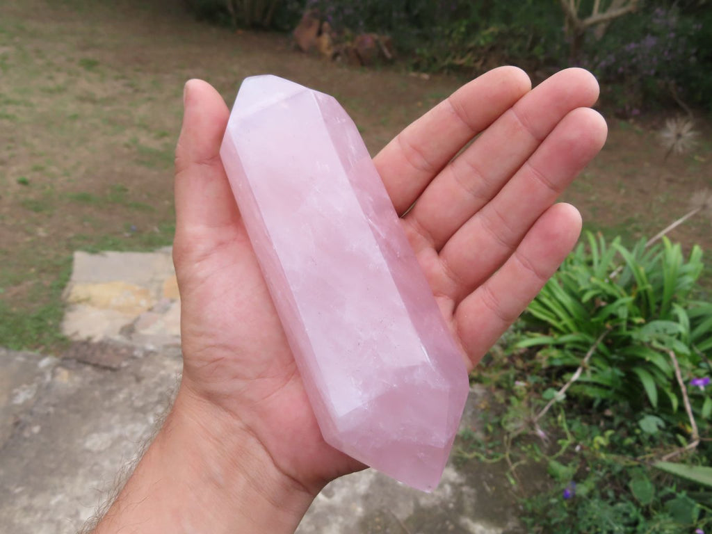 Polished Stunning Pink Rose Quartz Double Terminated Points x 6 From Madagascar - TopRock