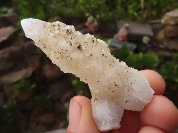 Natural Drusy Quartz Coated Fluorescent Peach Calcite Crystal Specimens  x 35 From Alberts Mountain, Lesotho