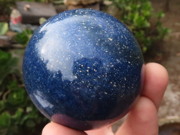 Polished Blue Lazulite Spheres  x 3 From Madagascar