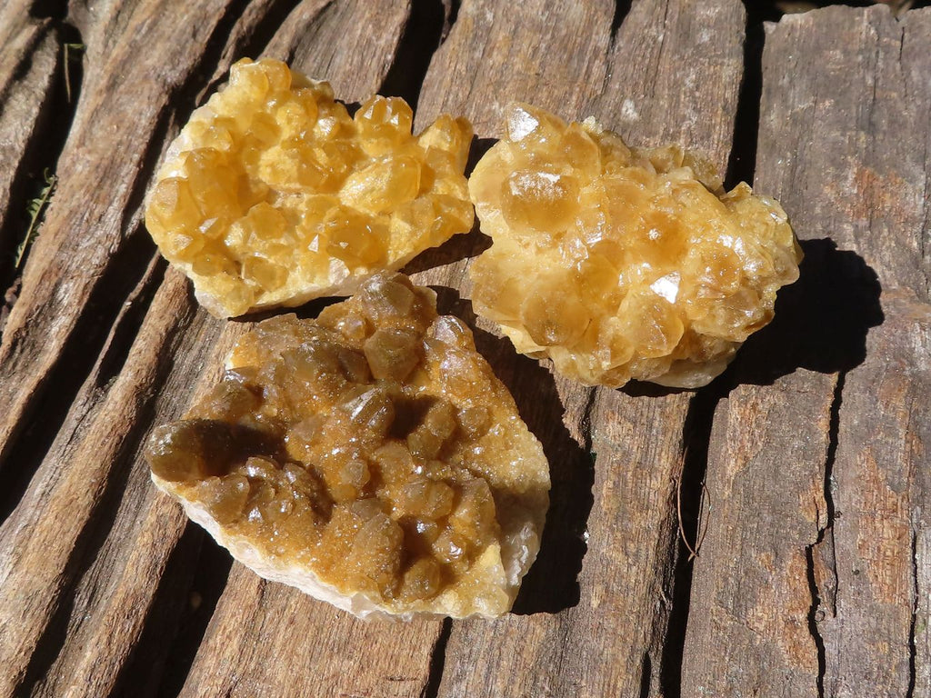 Natural Small Golden Lemonite / Limonite Quartz Clusters  x 35 From Zambia - Toprock Gemstones and Minerals 