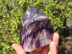 Polished Chevron Amethyst Point x 1 From Zambia - Toprock Gemstones and Minerals 