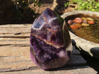 Polished Chevron Amethyst Point x 1 From Zambia - Toprock Gemstones and Minerals 