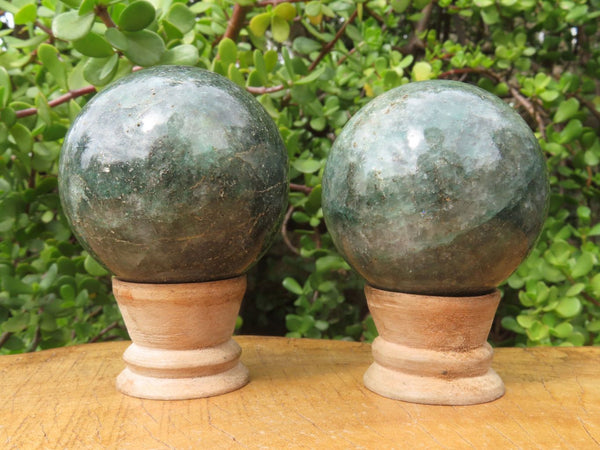 Polished Green Fuchsite Spheres x 2 From Madagascar - TopRock