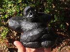 Polished Black Soapstone Gorilla Carving x 1 From Zimbabwe - Toprock Gemstones and Minerals 