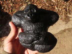 Polished Black Soapstone Gorilla Carving x 1 From Zimbabwe - Toprock Gemstones and Minerals 
