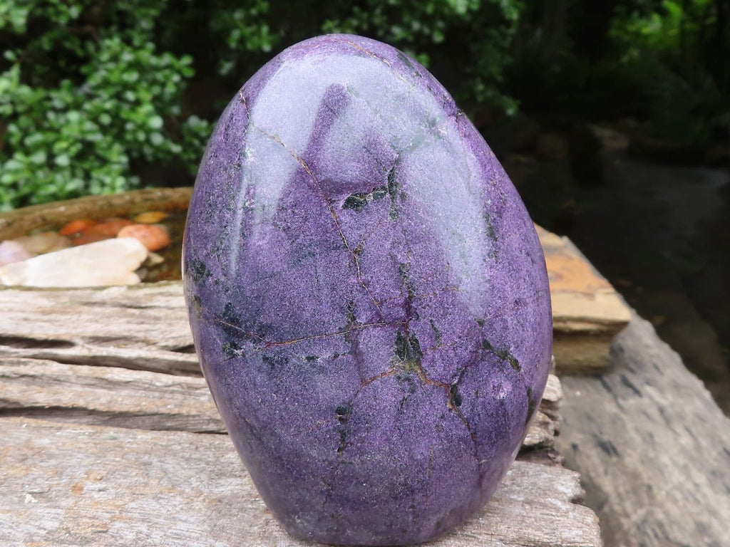 Polished Purple Stichtite & Serpentine Standing Free Forms  x 2 From Barberton, South Africa - TopRock