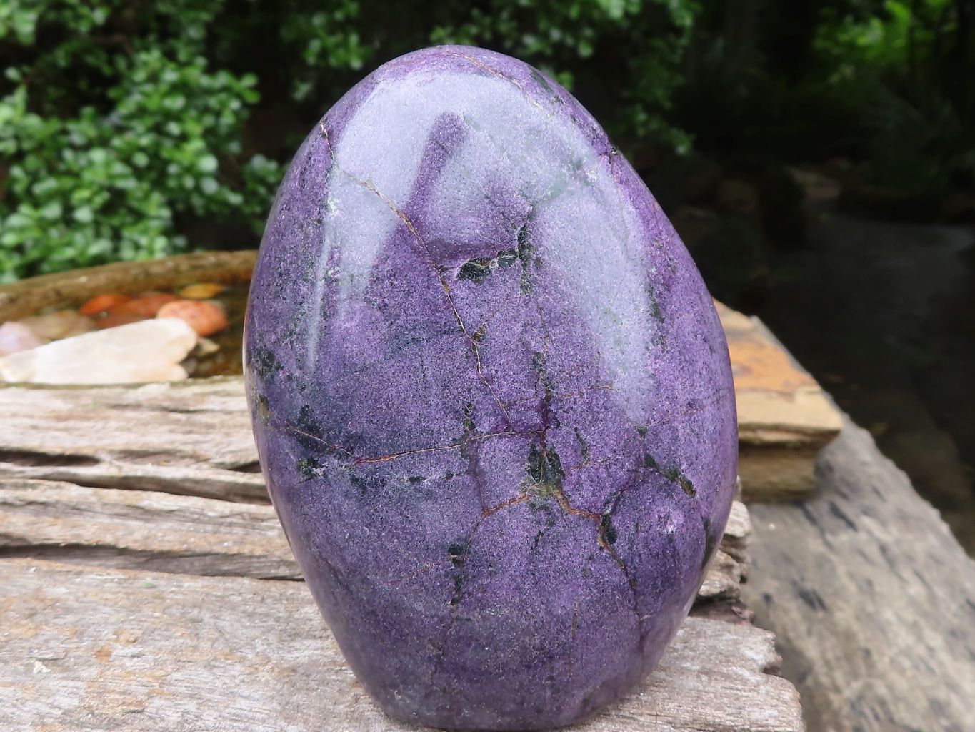 Polished Purple Stichtite & Serpentine Standing Free Forms  x 2 From Barberton, South Africa - TopRock