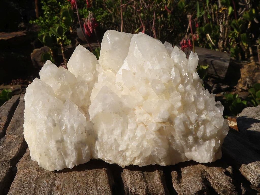 Natural "Cathedral Window" Candle Quartz Formations x 2 From Madagascar - Toprock Gemstones and Minerals 