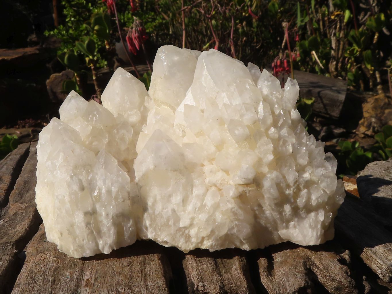Natural "Cathedral Window" Candle Quartz Formations x 2 From Madagascar - Toprock Gemstones and Minerals 