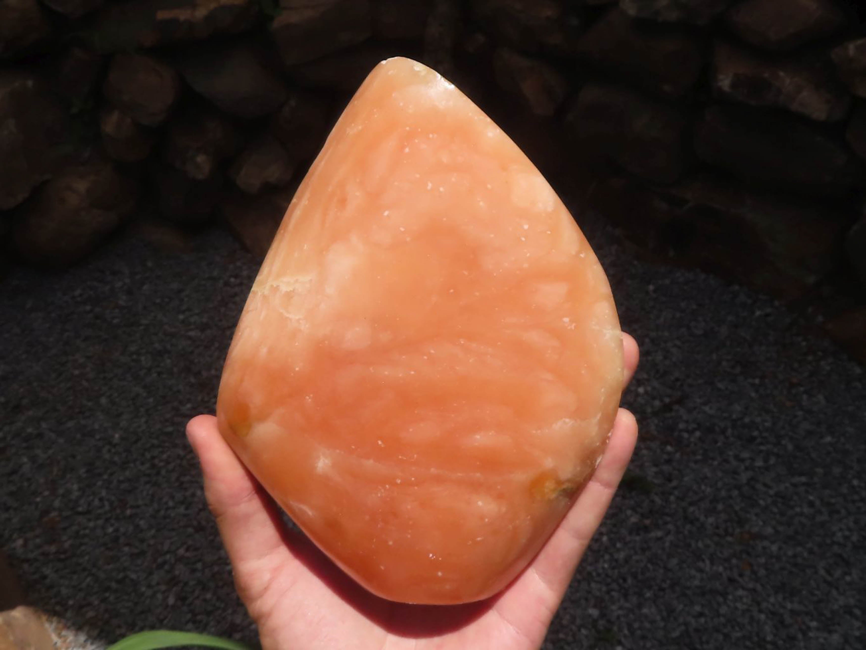 Polished Large Orange Twist Calcite Standing Free Form x 1 From Madagascar - TopRock
