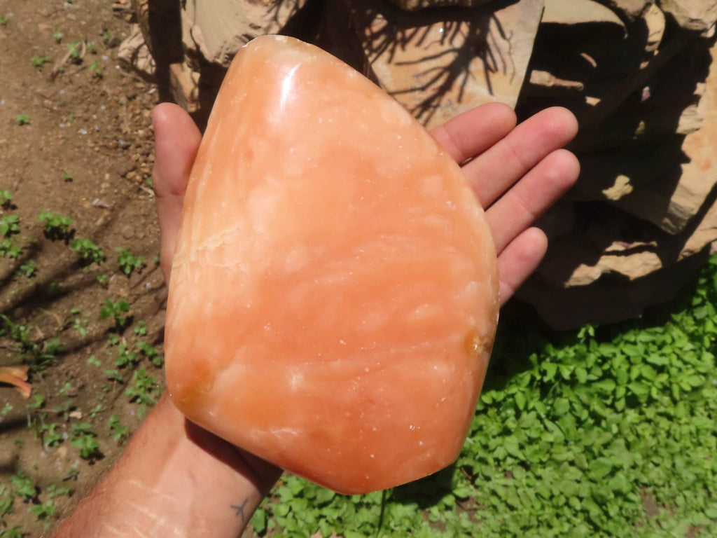 Polished Large Orange Twist Calcite Standing Free Form x 1 From Madagascar - TopRock
