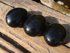 Polished Schorl Black Tourmaline Palm Stones  x 12 From Madagascar - Toprock Gemstones and Minerals 