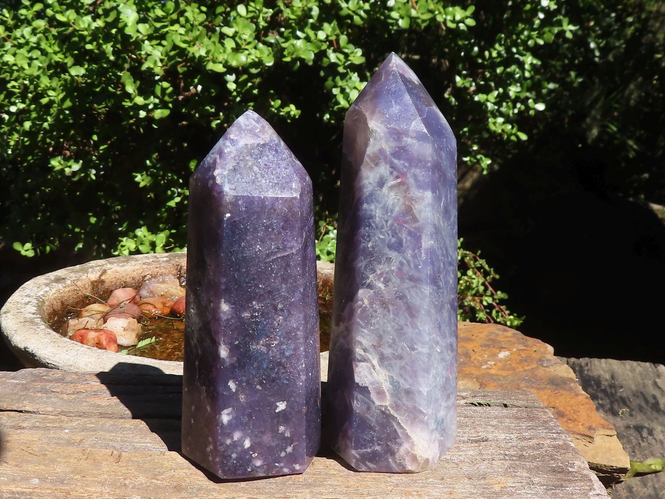 Polished Purple Lepidolite Points  x 3 From Madagascar - Toprock Gemstones and Minerals 