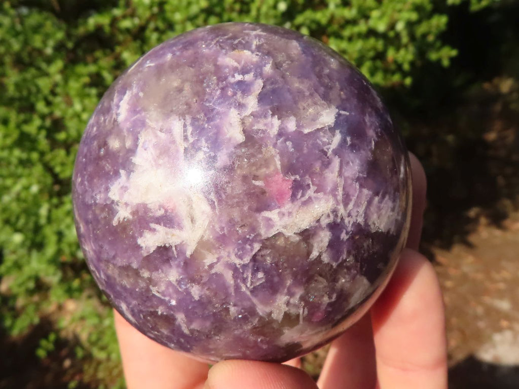 Polished Purple Lepidolite Spheres With Rubellite On Some  x 4 From Ambatondrazaka, Madagascar - Toprock Gemstones and Minerals 