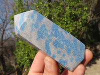 Polished Blue Spotted Spinel Quartz Points x 3 From Madagascar - Toprock Gemstones and Minerals 