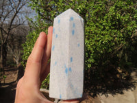 Polished Blue Spotted Spinel Quartz Points x 3 From Madagascar - Toprock Gemstones and Minerals 