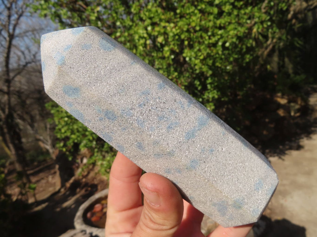 Polished Blue Spotted Spinel Quartz Points x 3 From Madagascar - Toprock Gemstones and Minerals 