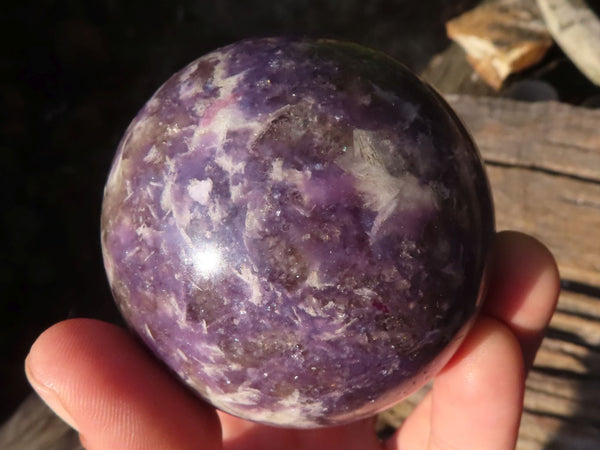 Polished Purple Lepidolite Spheres With Rubellite On Some  x 4 From Ambatondrazaka, Madagascar