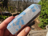 Polished Blue Spotted Spinel Quartz Points x 3 From Madagascar - Toprock Gemstones and Minerals 