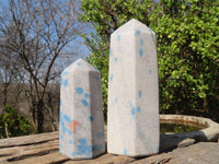 Polished Blue Spotted Spinel Quartz Points x 3 From Madagascar - Toprock Gemstones and Minerals 