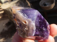 Polished Chevron Amethyst Points x 6 From Zambia