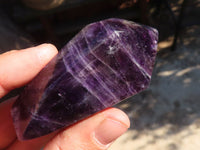 Polished Chevron Amethyst Points x 6 From Zambia