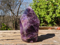 Polished Chevron Amethyst Points x 6 From Zambia