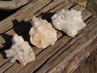 Natural Small White Quartz Clusters  x 12 From Madagascar - Toprock Gemstones and Minerals 
