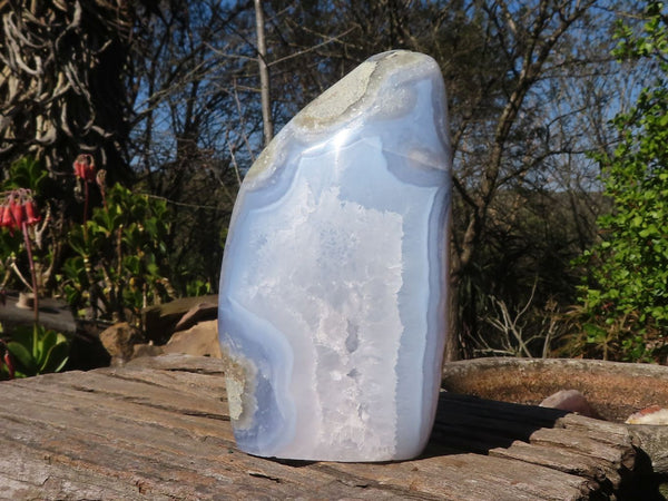 Polished Extra Large Blue Lace Agate Standing Free Form  x 1 From Nsanje, Malawi