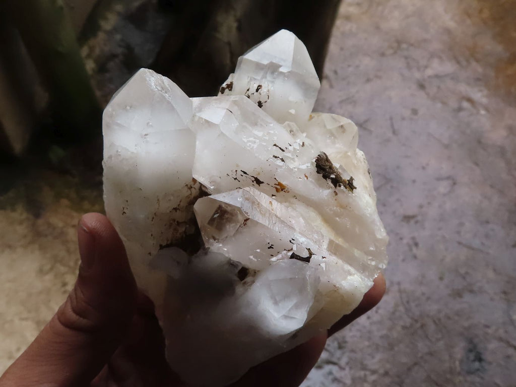 Natural Cascading Window Etched Terminated Quartz Specimens  x 12 From Madagascar - TopRock