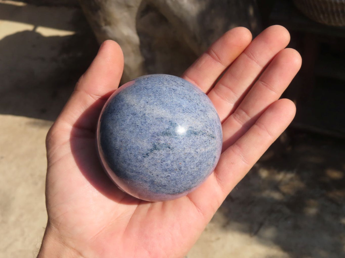 Polished Blue Lazulite Spheres  x 6 From Madagascar - Toprock Gemstones and Minerals 
