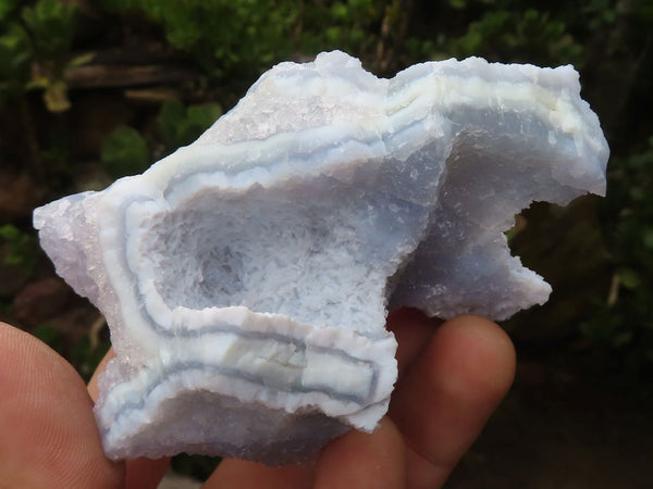 Natural Etched Blue Chalcedony Specimens  x 12 From Malawi - TopRock