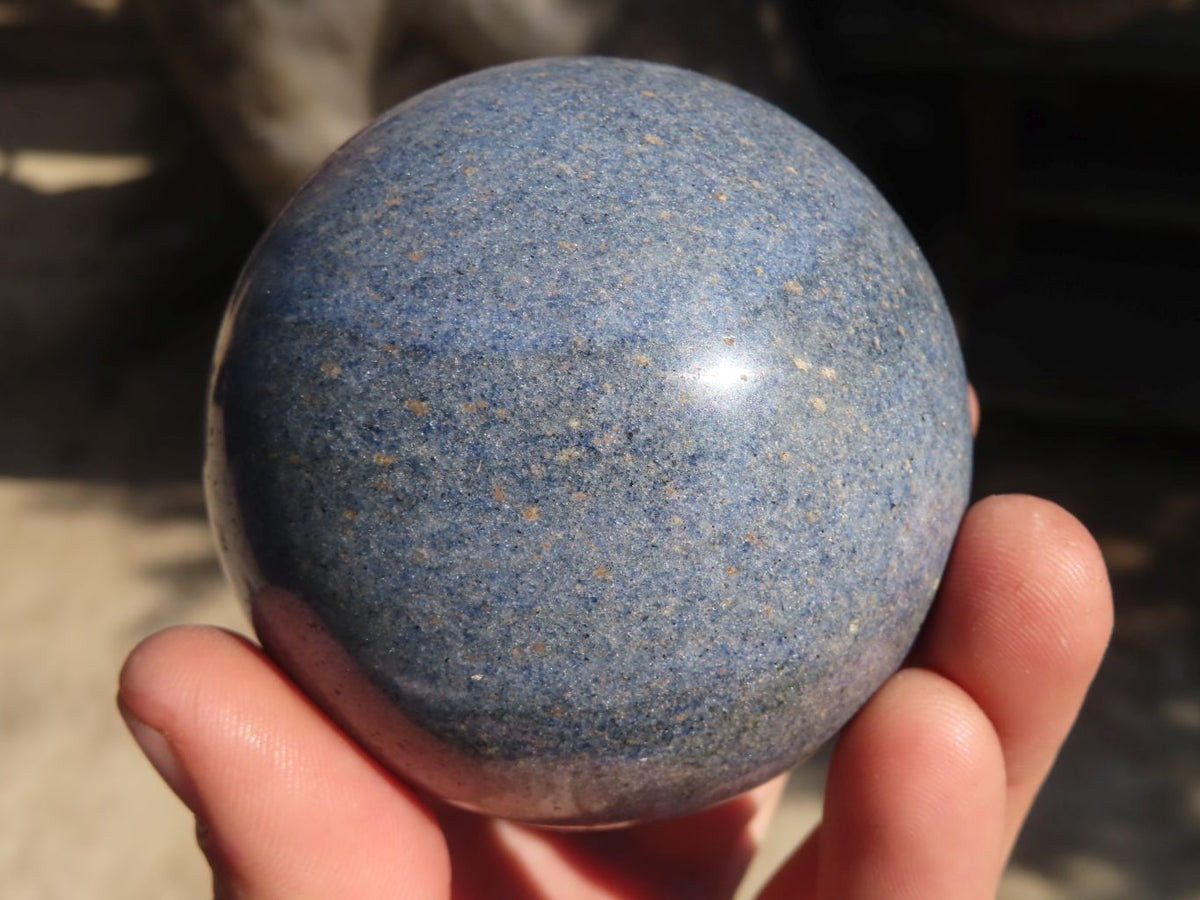 Polished Blue Lazulite Spheres  x 6 From Madagascar - Toprock Gemstones and Minerals 