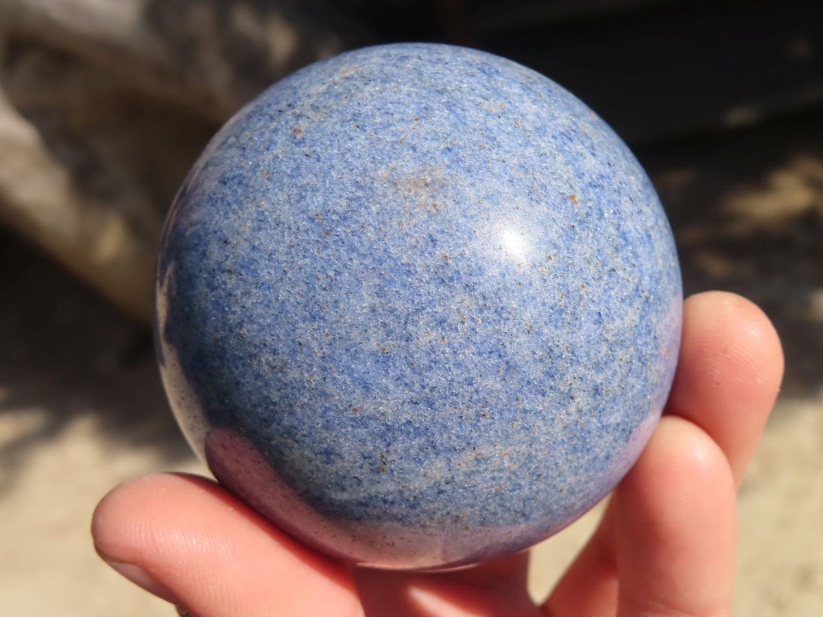 Polished Blue Lazulite Spheres  x 6 From Madagascar - Toprock Gemstones and Minerals 